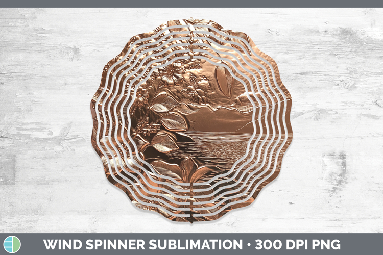 BS03 Copper Relief Landscape Wind Spinner Sublimation Spinne