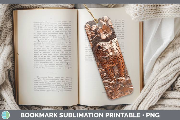 BS03 Copper Relief Leopard Bookmark Sublimation Printable De