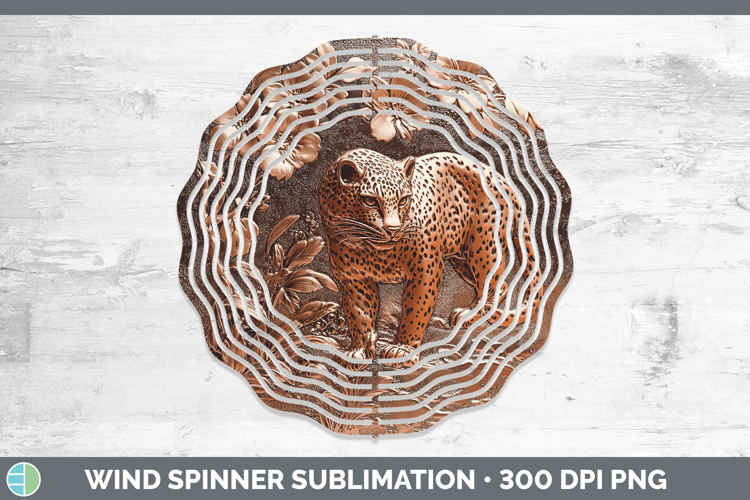 BS03 Copper Relief Leopard Wind Spinner Sublimation Spinner