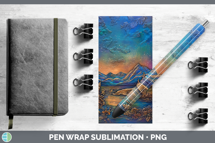 BS03 Copper Relief Northern Lights Pen Wrap Sublimation Pen