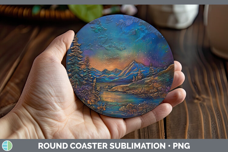 GorgeousBS03 Copper Relief Round Coaster design.