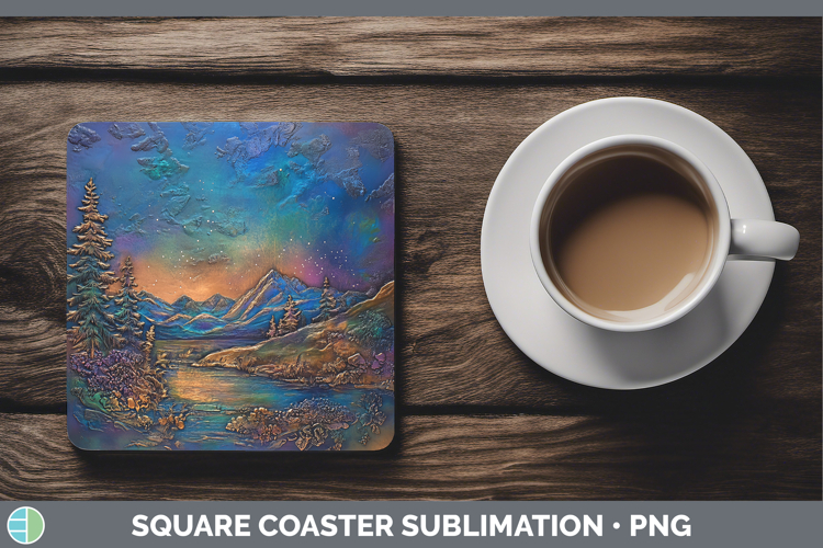 GorgeousBS03 Copper Relief Square Coaster design.