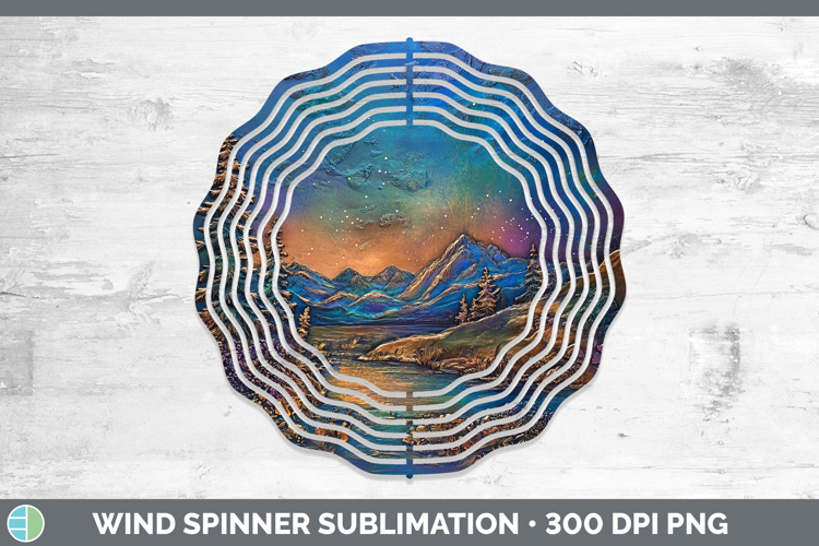 BS03 Copper Relief Northern Lights Wind Spinner Sublimation