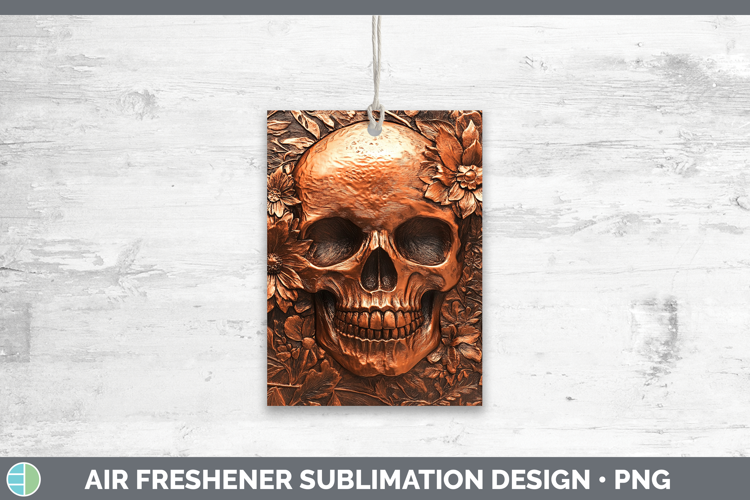 BS03 Copper Relief Skull Air Freshener Sublimation Car Fresh