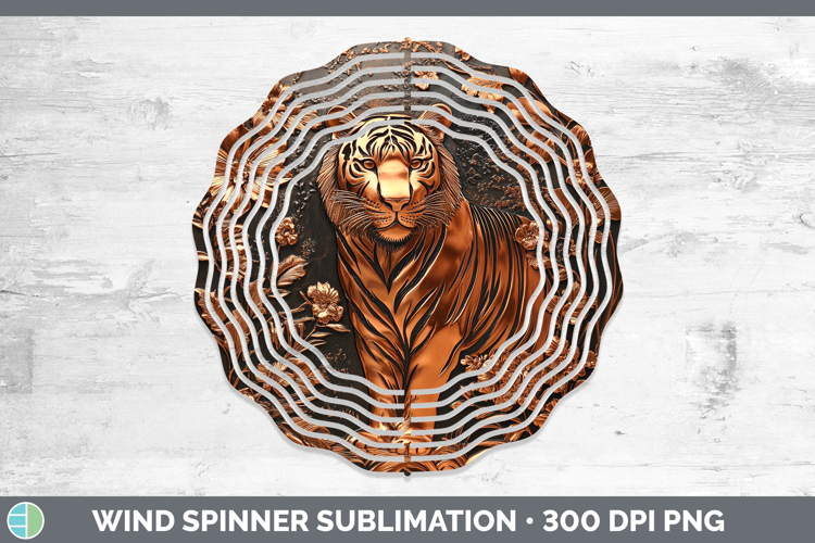 BS03 Copper Relief Tiger Wind Spinner Sublimation Spinner De