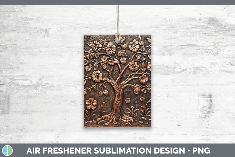 BS03 Copper Relief Tree of Life Air Freshener Sublimation Ca