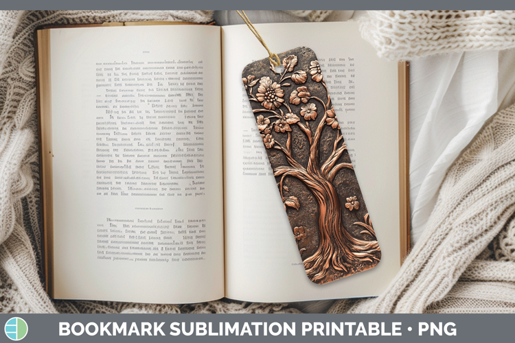 BS03 Copper Relief Tree of Life Bookmark Sublimation Printab
