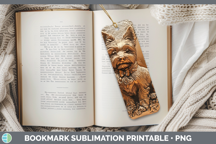 BS03 Copper Relief Yorkshire Terrier Bookmark Sublimation Pr
