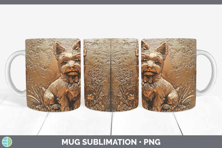BS03 Copper Relief Yorkshire Terrier Mug Wrap Sublimation Co