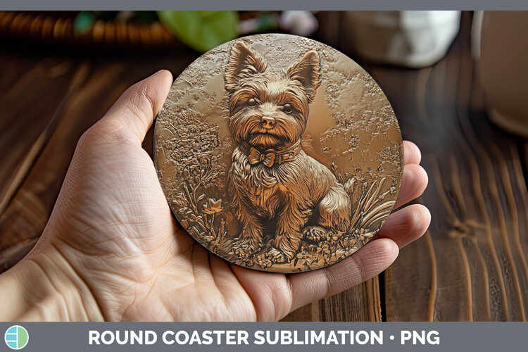 GorgeousBS03 Copper Relief Round Coaster design.