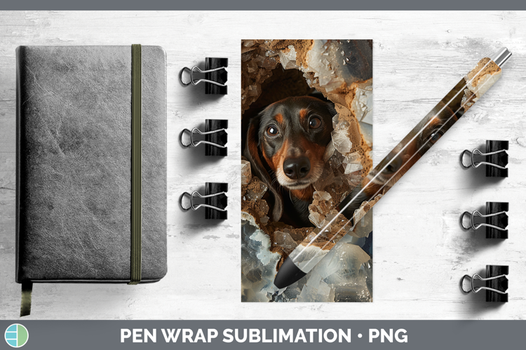 BS03 Geode Dachshund Pen Wrap Sublimation Pen Designs