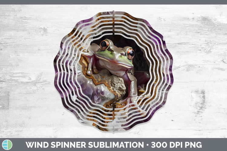 BS03 Geode Frog Wind Spinner Sublimation Spinner Designs