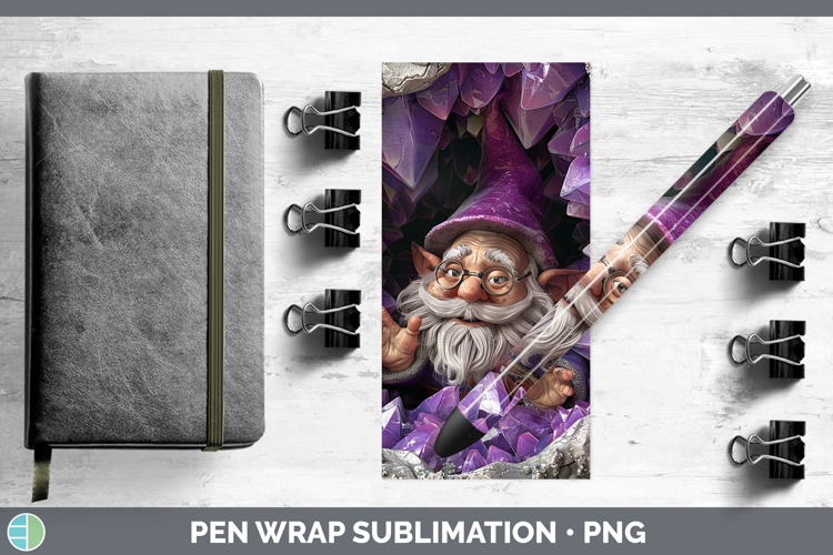 BS03 Geode Gnome Pen Wrap Sublimation Pen Designs