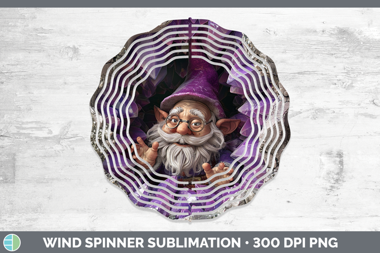 BS03 Geode Gnome Wind Spinner Sublimation Spinner Designs