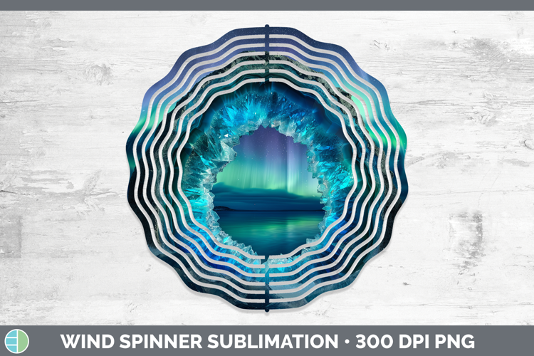 BS03 Geode Northern Lights Wind Spinner Sublimation Spinner