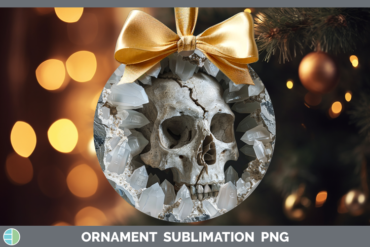 BS03 Geode Skull Ornament Sublimation Bauble Designs