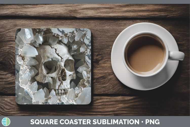 BS03 Geode Skull Square Coaster Sublimation Coaster Designs