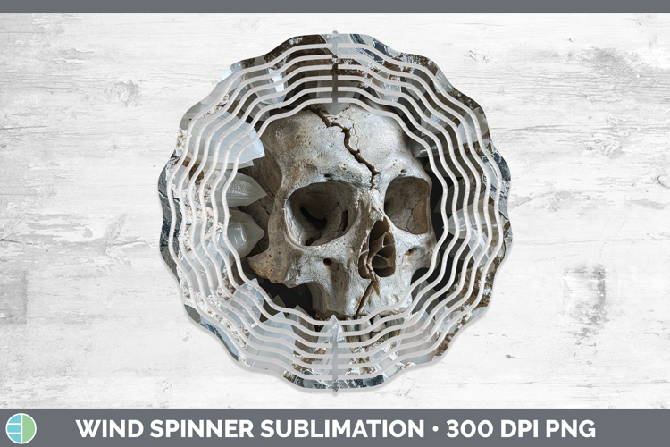 BS03 Geode Skull Wind Spinner Sublimation Spinner Designs