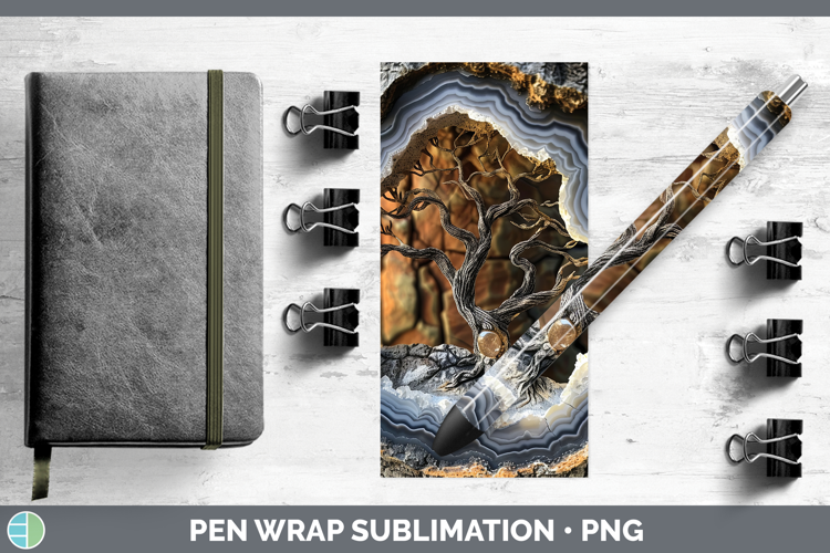 BS03 Geode Tree of Life Pen Wrap Sublimation Pen Designs