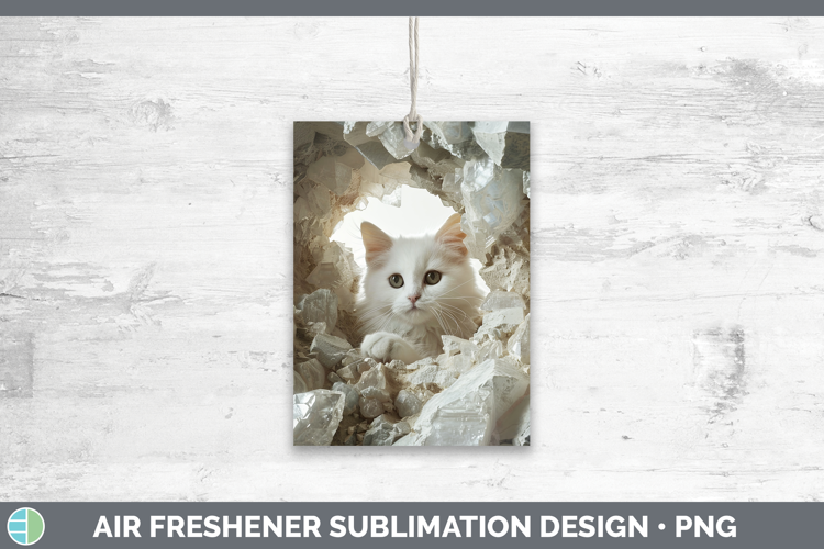 BS03 Geode White Cat Air Freshener Sublimation Car Freshener