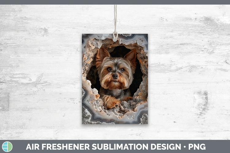 BS03 Geode Yorkshire Terrier Air Freshener Sublimation Car F