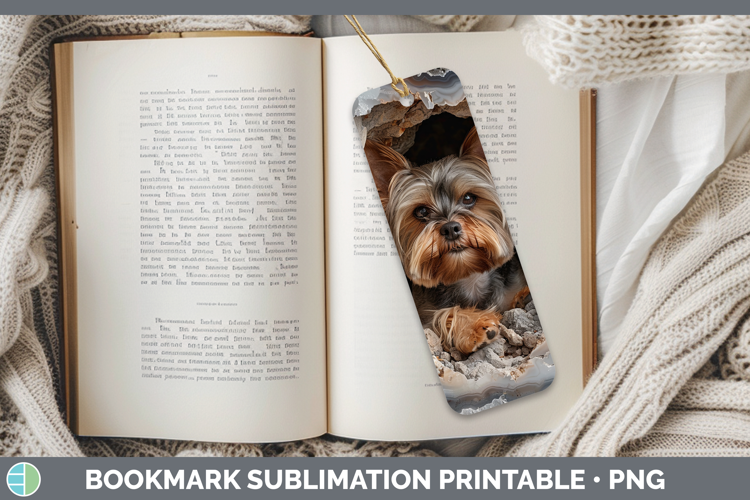 BS03 Geode Yorkshire Terrier Bookmark Sublimation Printable