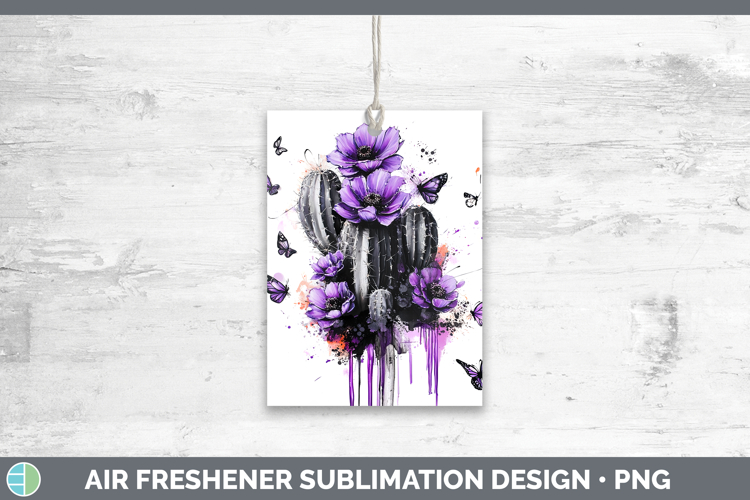 BS03 Purple Drips Cactus Air Freshener Sublimation Car Fresh