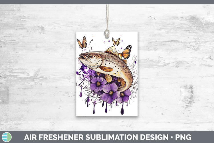 BS03 Purple Drips Fish Air Freshener Sublimation Car Freshen