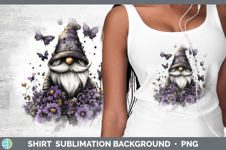 BS03 Purple Drips Gnome Shirt Sublimation Sublimation Backgr
