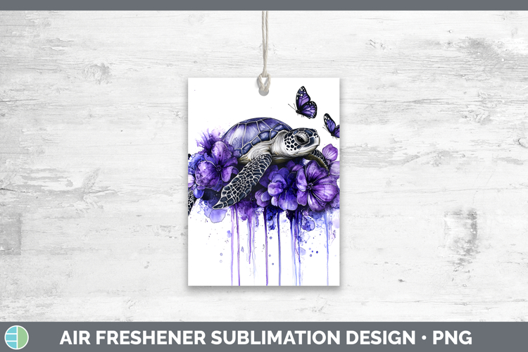 BS03 Purple Drips Sea Turtle Air Freshener Sublimation Car F