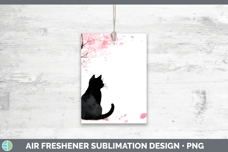 BS03 Sakura Black Cat Air Freshener Sublimation Car Freshene