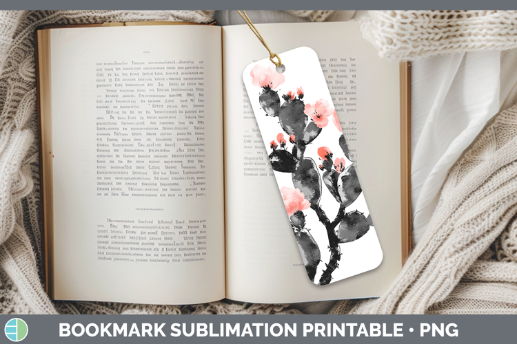 BS03 Sakura Cactus Bookmark Sublimation Printable Designs