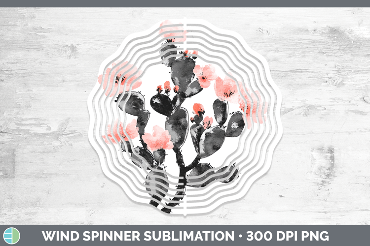 BS03 Sakura Cactus Wind Spinner Sublimation Spinner Designs