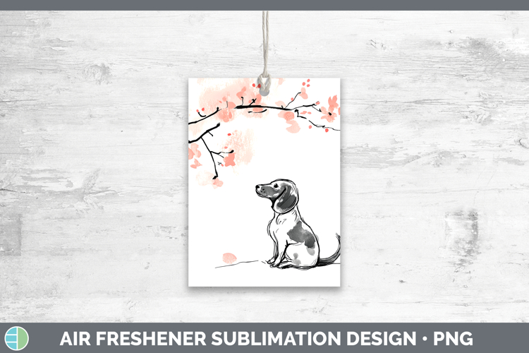 BS03 Sakura Dachshund Air Freshener Sublimation Car Freshene