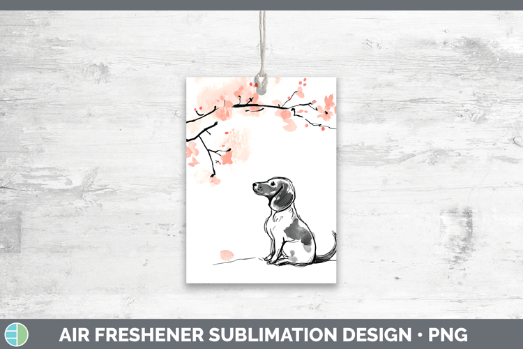 BS03 Sakura Dachshund Air Freshener Sublimation Car Freshene