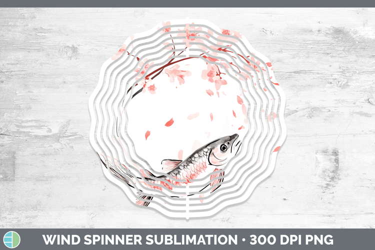 BS03 Sakura Fish Wind Spinner Sublimation Spinner Designs
