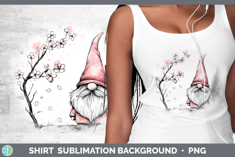 BS03 Sakura Gnome Shirt Sublimation Sublimation Background D