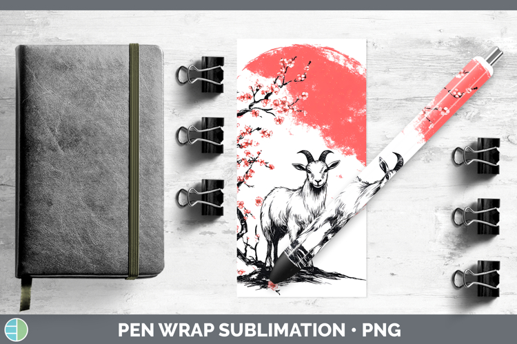BS03 Sakura Goat Pen Wrap Sublimation Pen Designs