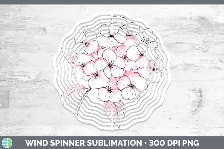 BS03 Sakura Hydrangea Wind Spinner Sublimation Spinner Desig