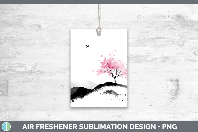 BS03 Sakura Landscape Air Freshener Sublimation Car Freshene