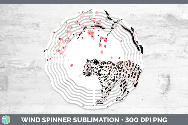 BS03 Sakura Leopard Wind Spinner Sublimation Spinner Designs