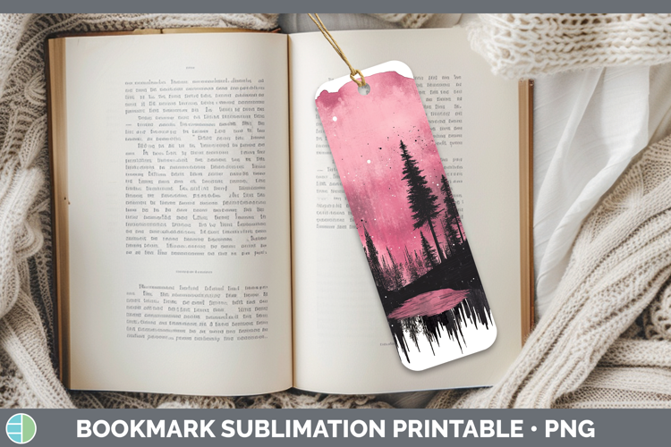 BS03 Sakura Northern Lights Bookmark Sublimation Printable D