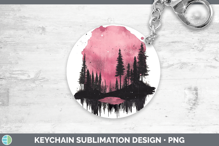 BS03 Sakura Northern Lights Keychain Sublimation Keyring Des