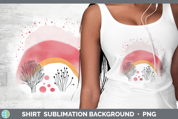 BS03 Sakura Rainbow Shirt Sublimation Sublimation Background