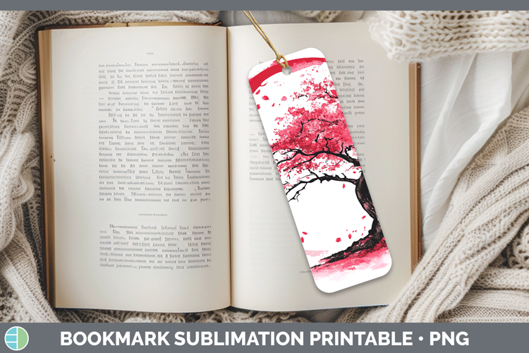 BS03 Sakura Tree of Life Bookmark Sublimation Printable Desi