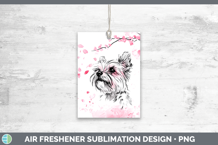 BS03 Sakura Yorkshire Terrier Air Freshener Sublimation Car