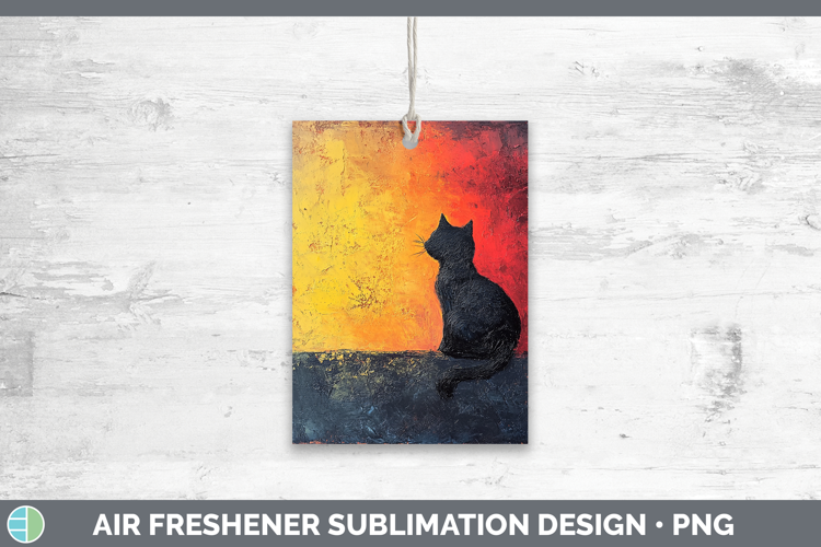 BS03 Thick Paint Black Cat Air Freshener Sublimation Car Fre