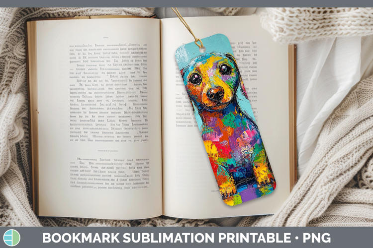 BS03 Thick Paint Dachshund Bookmark Sublimation Printable De