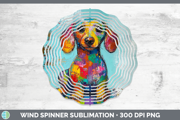 BS03 Thick Paint Dachshund Wind Spinner Sublimation Spinner