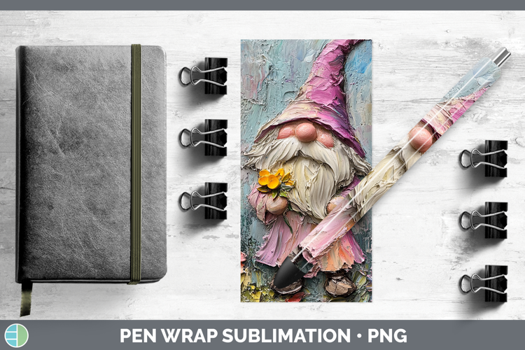 BS03 Thick Paint Gnome Pen Wrap Sublimation Pen Designs